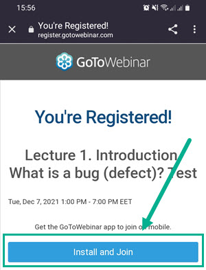 Tap to download GoToWebinar app from the Play Store
