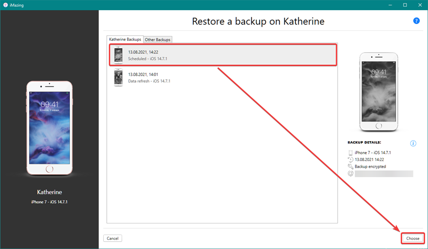 Restore a back up 2