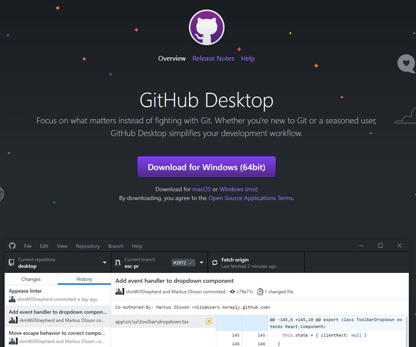 Downloading and installing GitHub