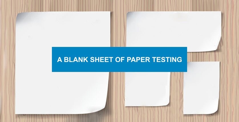 A blank sheet of paper testing