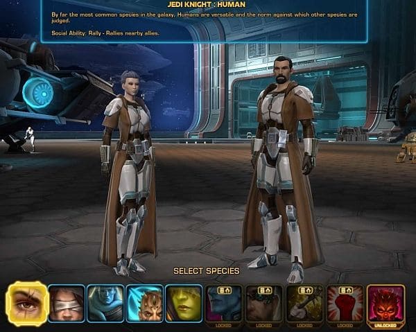 Creating the character in Star Wars: The Old Republic