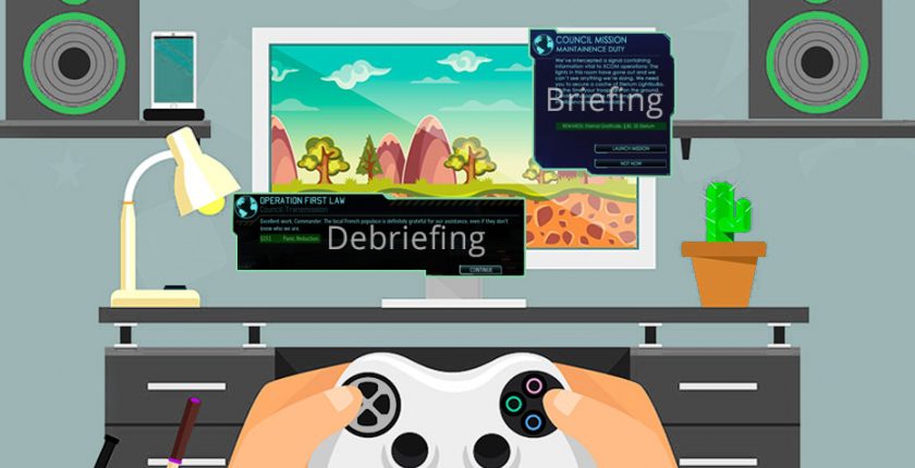 What are briefing and debriefing in games